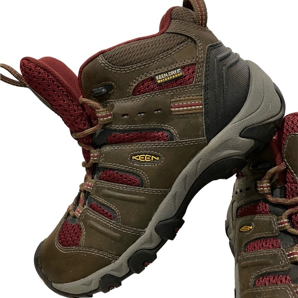 Keen Dry Women’s Size 7 Koven Mid Rise Waterproof Brown Red Hiking Trail Boots - Picture 5 of 11